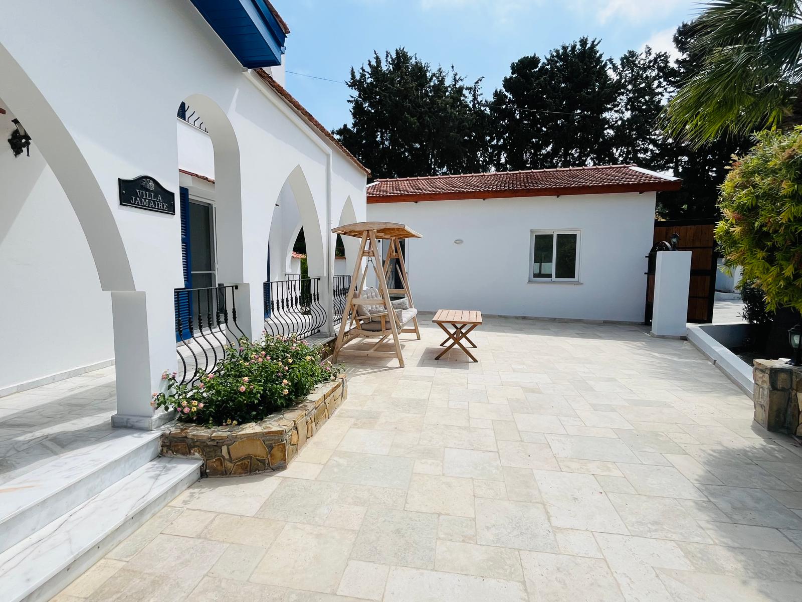 5. front terrace Pre 74 Substantial 4 Bedroom, 4 Bathroom Villa With Heated Swimming Pool